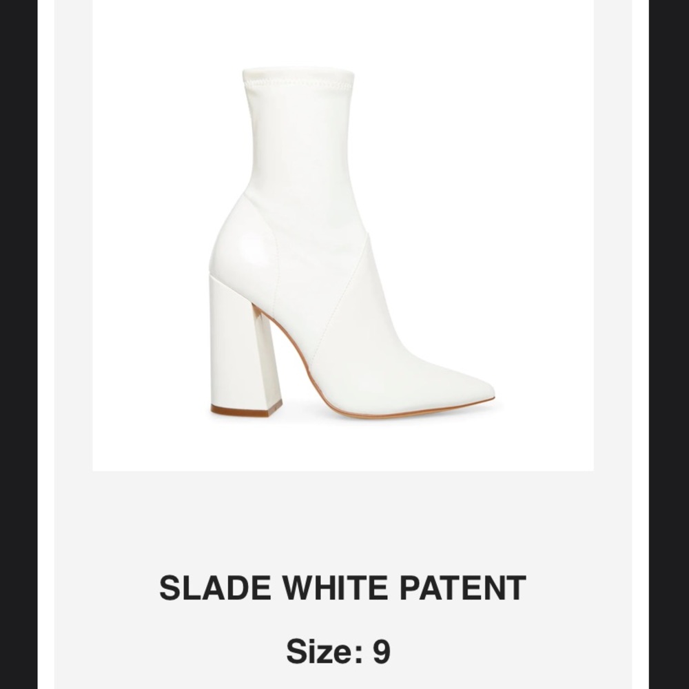 Steve Madden Slade White Patent Boots